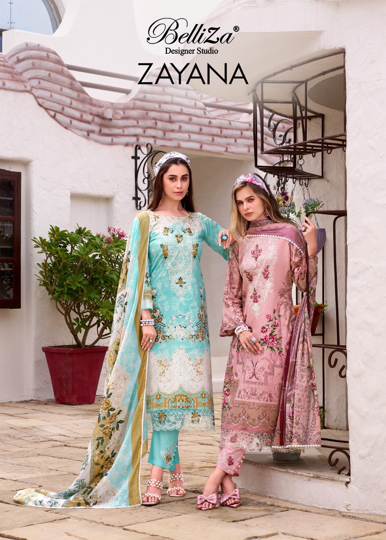 belliza designer zayana cotton fully stitch big size pakistani suits 