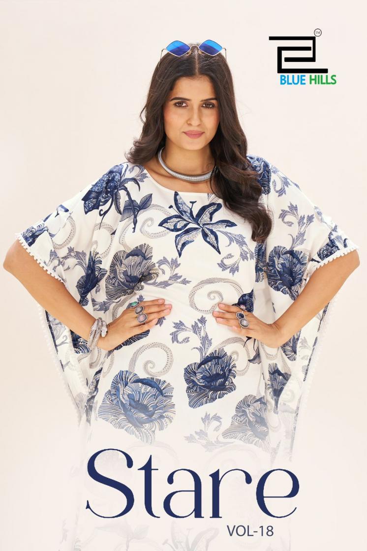 blue hills stare vol 18 rayon fully stitch kaftan kurtis for womens 