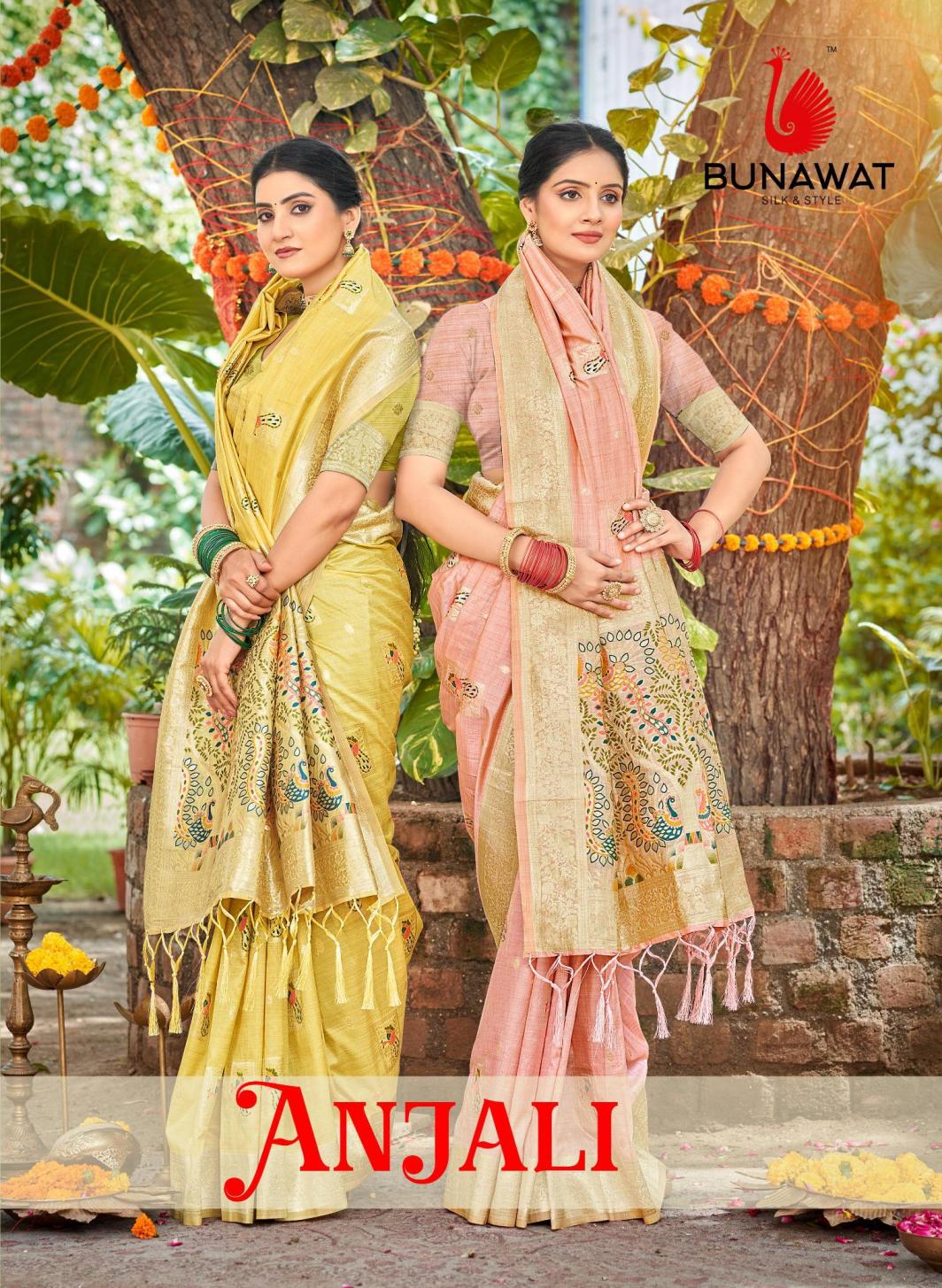 BUNAWAT - Anjali Havy Assam Silk saree With Meena