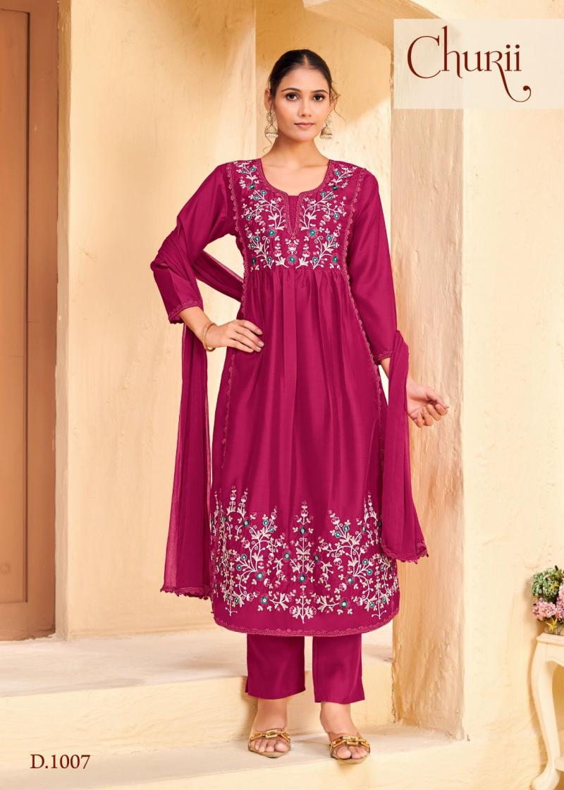 camelia by churii popular design silk readymade combo suit for girls 