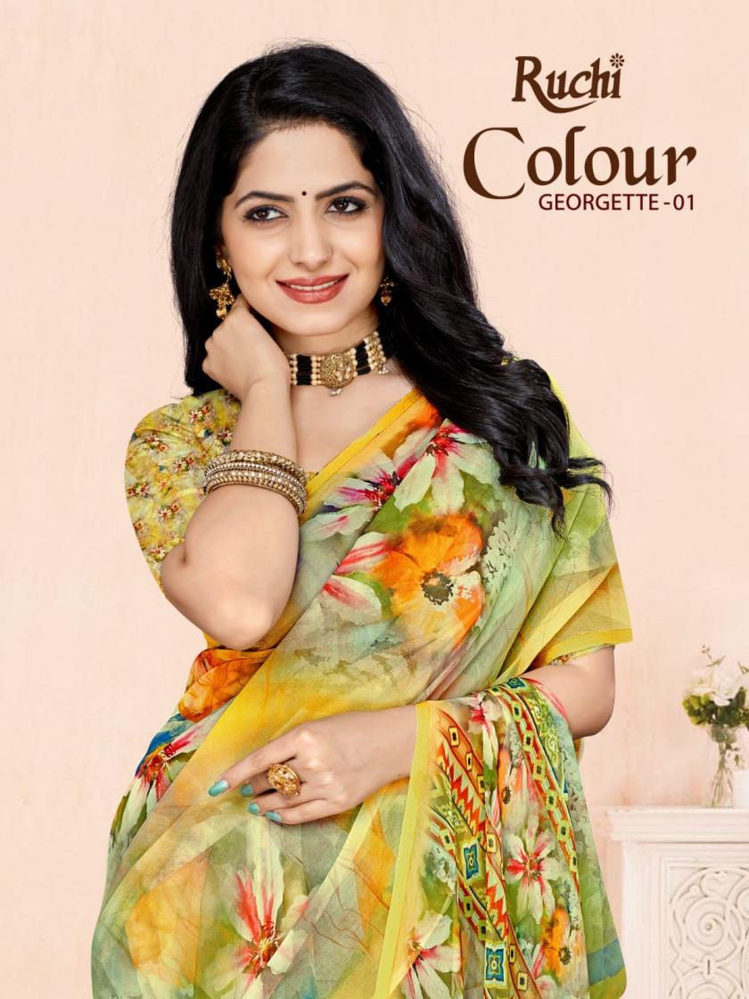 colour georgette vol 1 by ruchi georgette best saree online