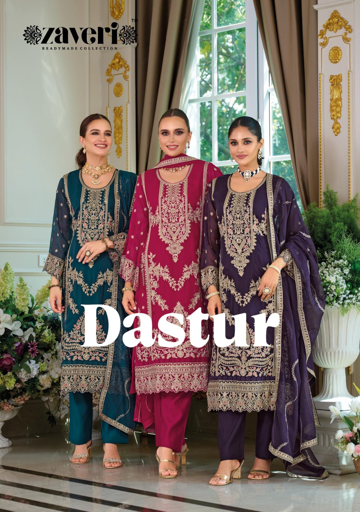dastur by zaveri organza exclusive fully stitch pakistani style suit for womens 