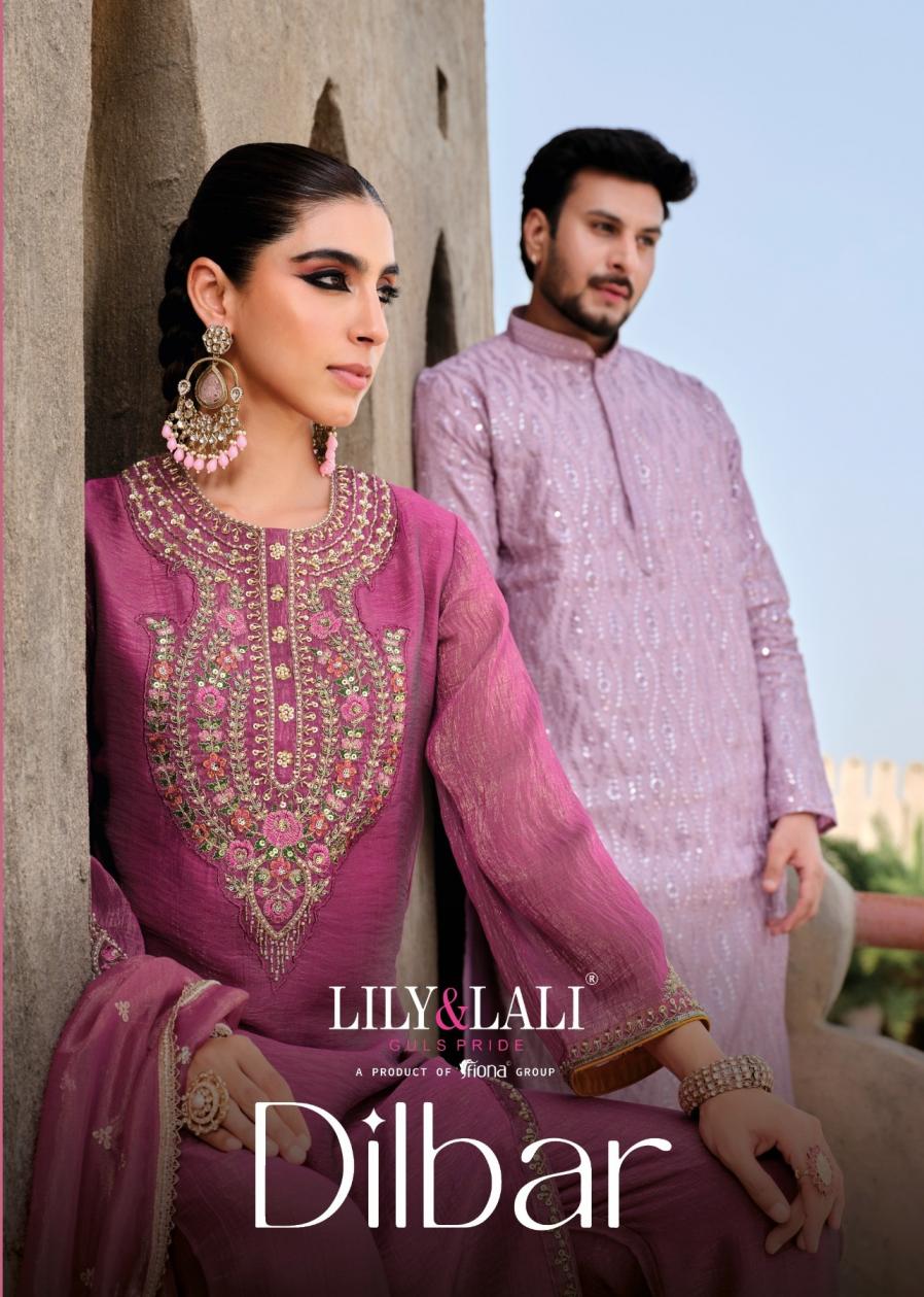 dilbar by lily & lali simmer silk exclusive fully stitch salwar kameez 