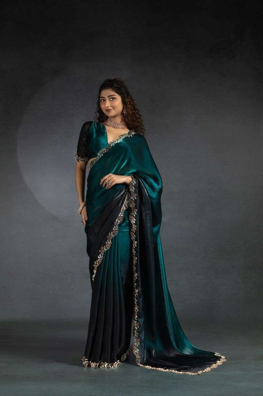 ds 763 silk jarkhan work fashionable design saree for womens 