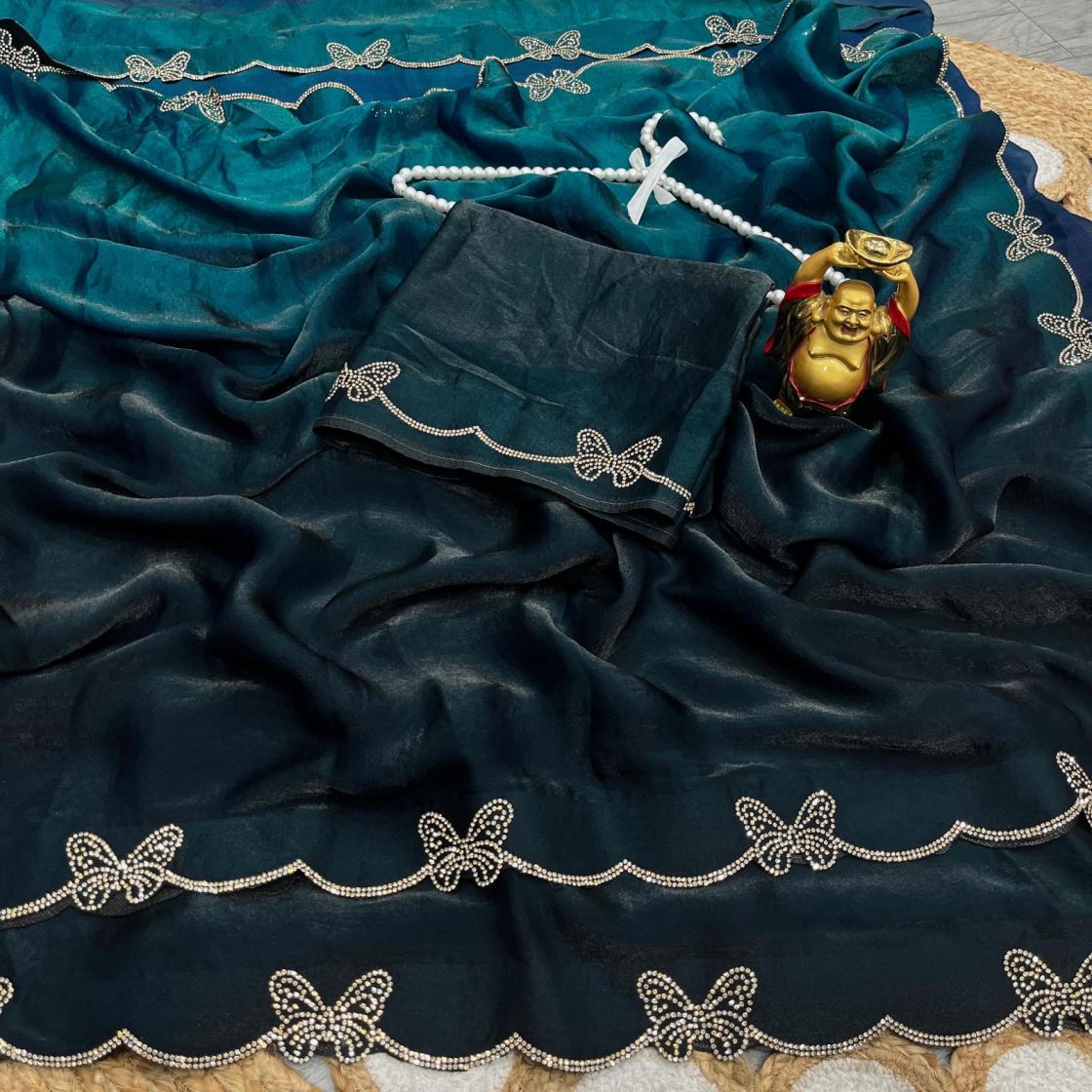 ds 775 silk jarkhan work elegance saree for womens 