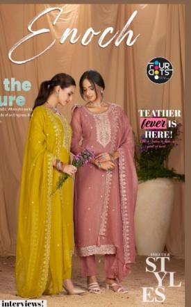 fourdots enoch traditional rose gold silk salwar kameez 