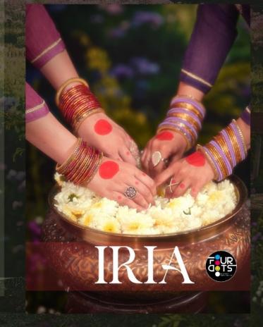 fourdots iria crush glass organza elegance unstitch suit for women 