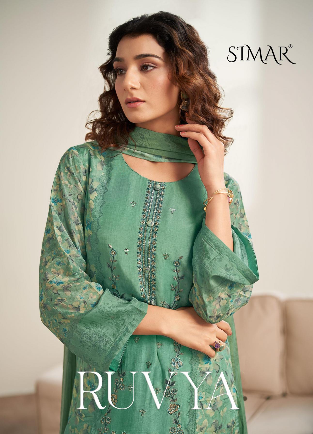 glossy simar ruvya viscose muslin hit design fancy salwar kameez 