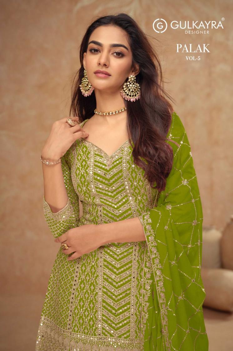 gulkayra designer palak vol 5 occasion wear chinon readymade plazzo suits 
