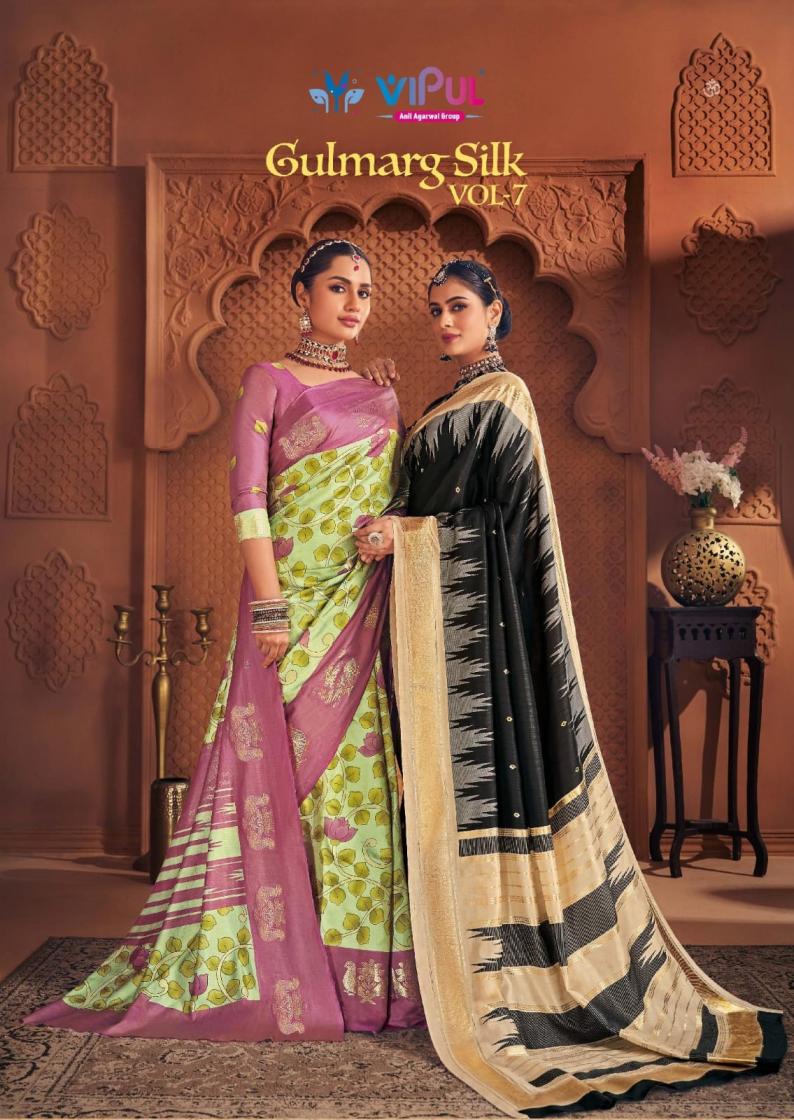 gulmarg silk vol 7 by vipul fashion traditional silk saree wholesaler 