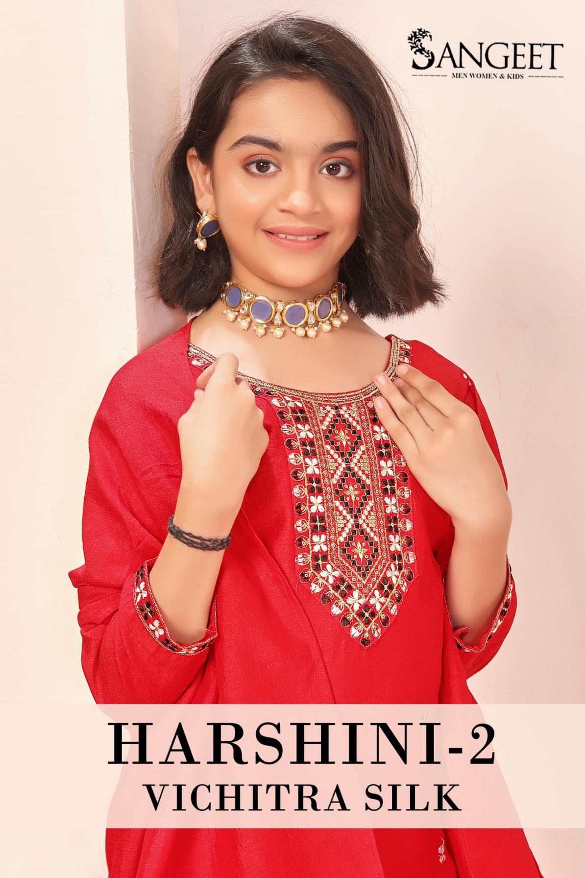 harshini vol 2 vichitra blooming silk full stitch kids suit for best rate