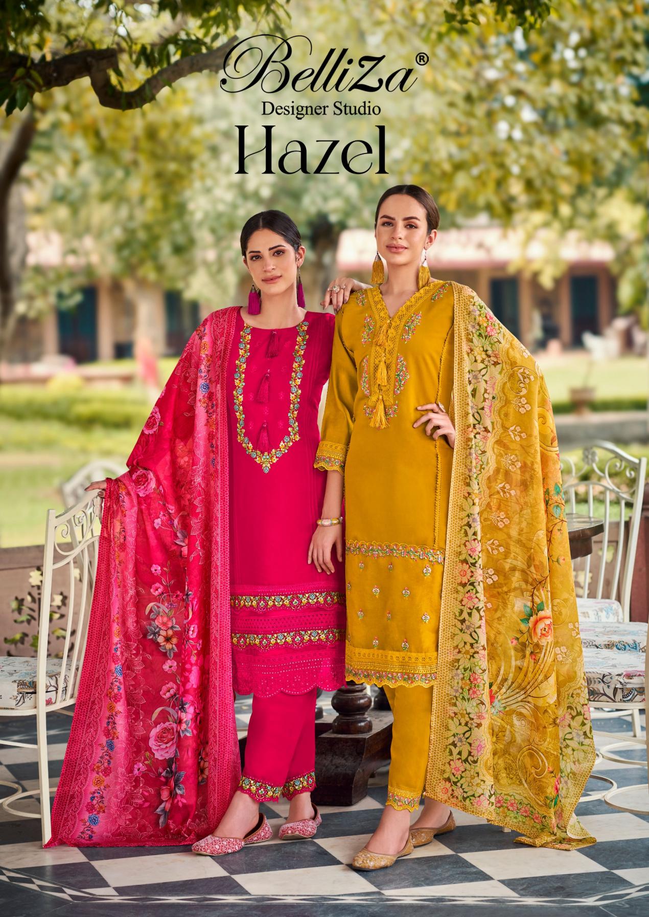 hazel by belliza designer roman silk modern pakistani dress materials 