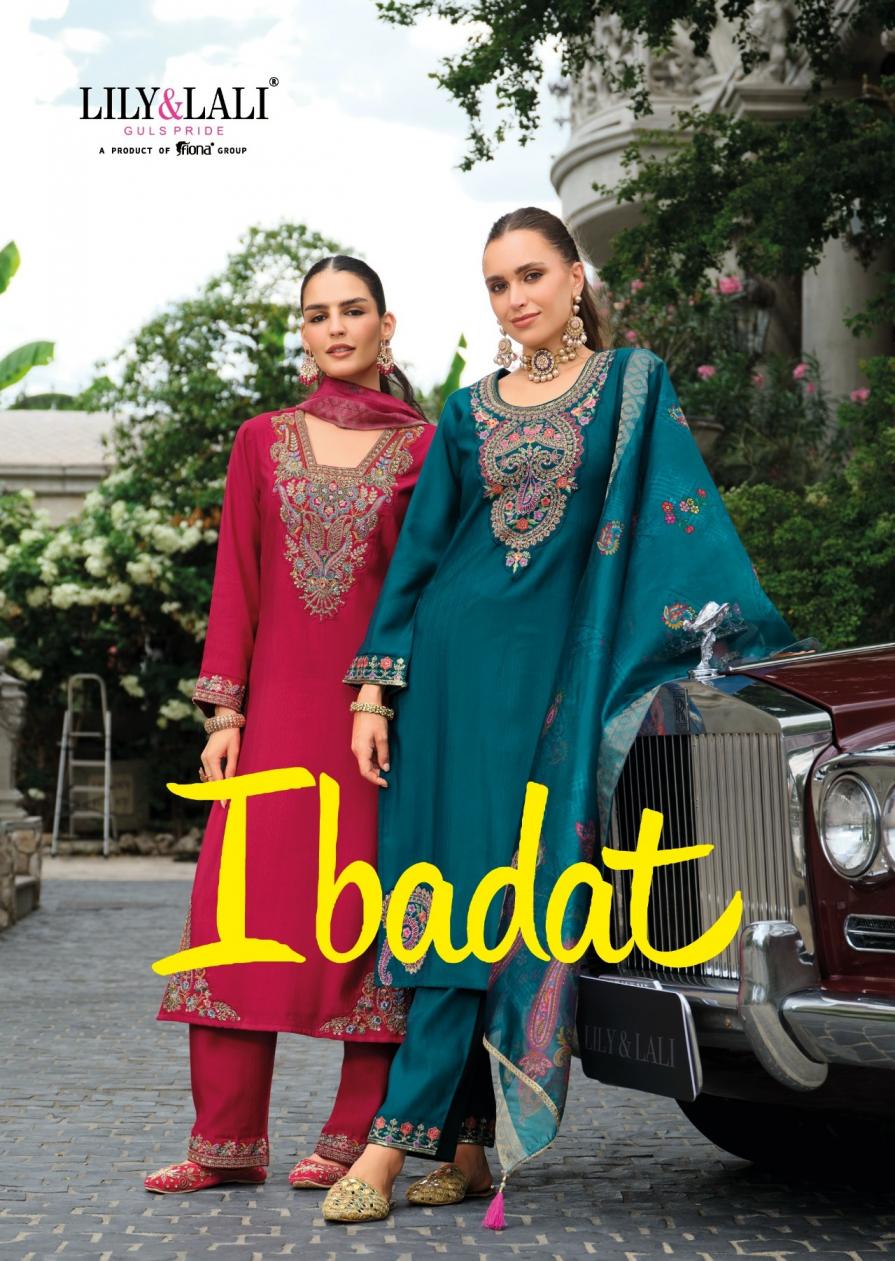 ibadat by lily & lali viscose silk readymade unique suit for women