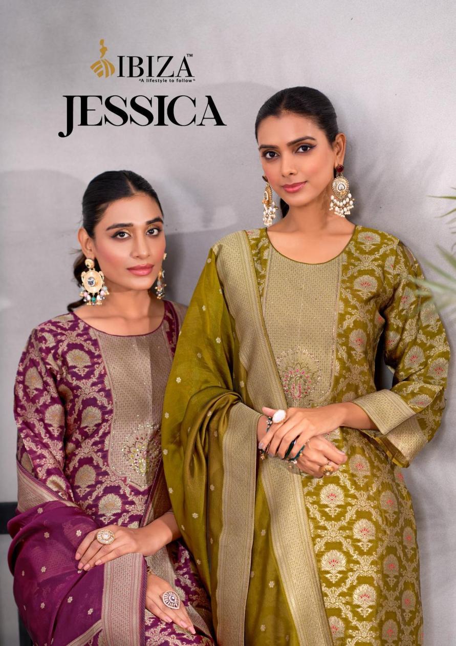 jessica by ibiza banglory silk jacquard hit design fancy suit for womens 