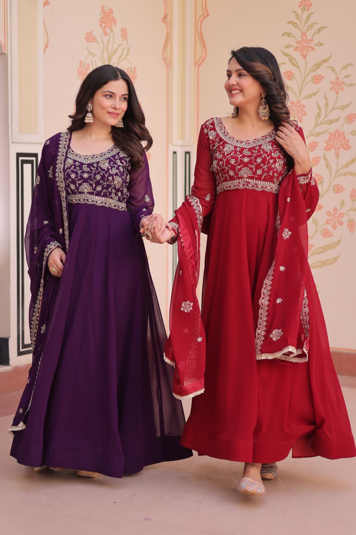 ka 1192 hit design readymade faux blooming stylish gown with dupatta 