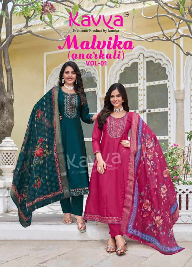 kavya malvika vol 1 roman silk fully stitch stylish suit for womens 