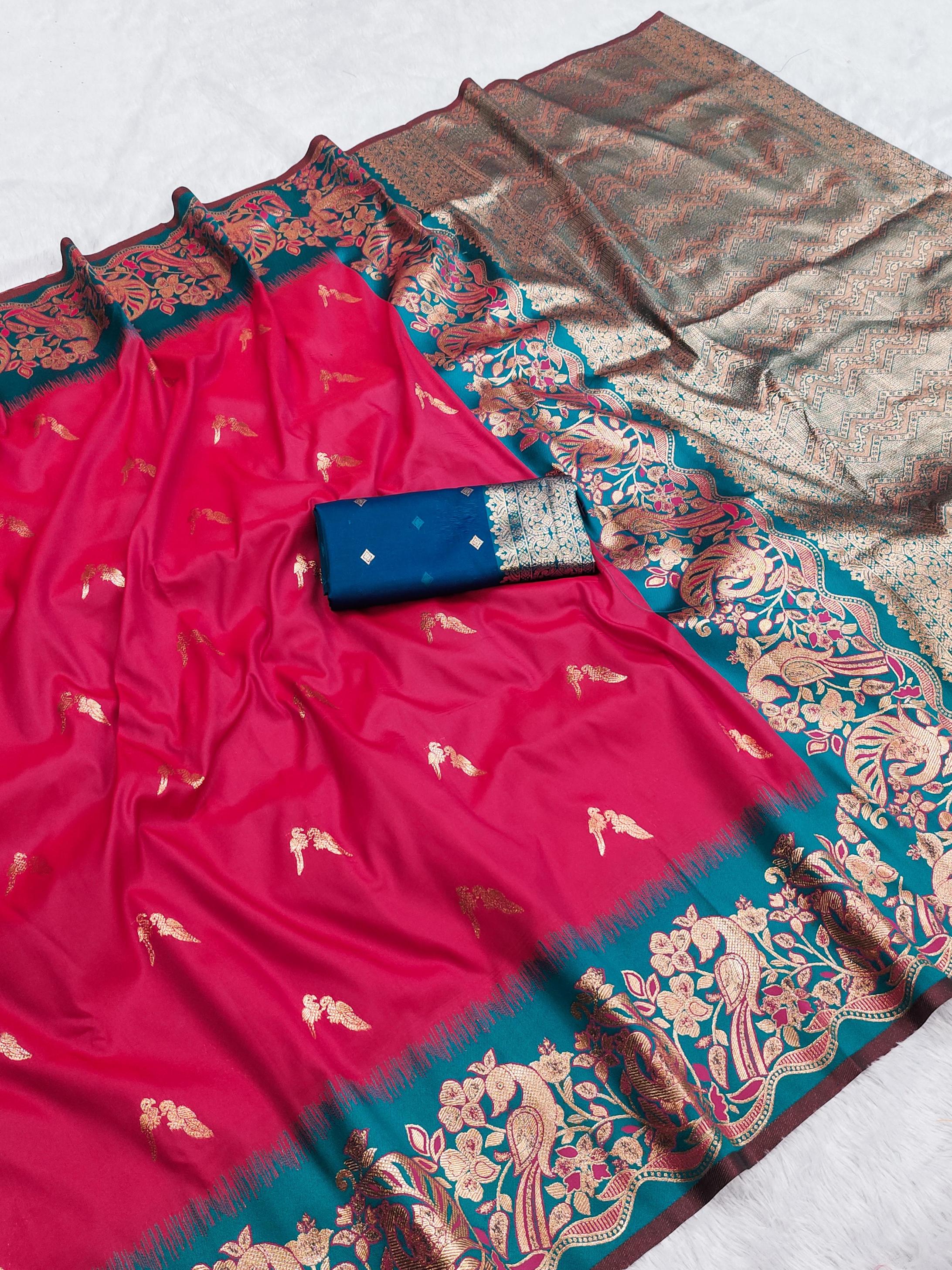 kc 2023 banarasi silk weaving elegant style saree for womens 