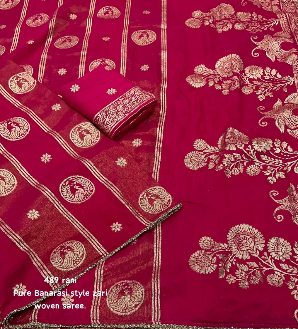 kc 489 chanderi silk gorgeous look saree wholesaler 