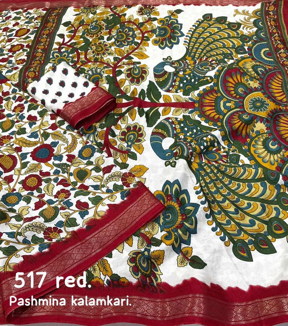 kc 517 pashmina kalamkari cotton crape best saree online 