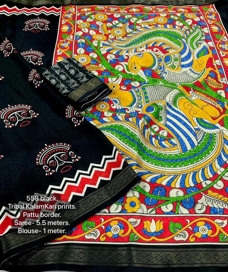 kc 558 tribal kalamkari pashmina silk best saree online 