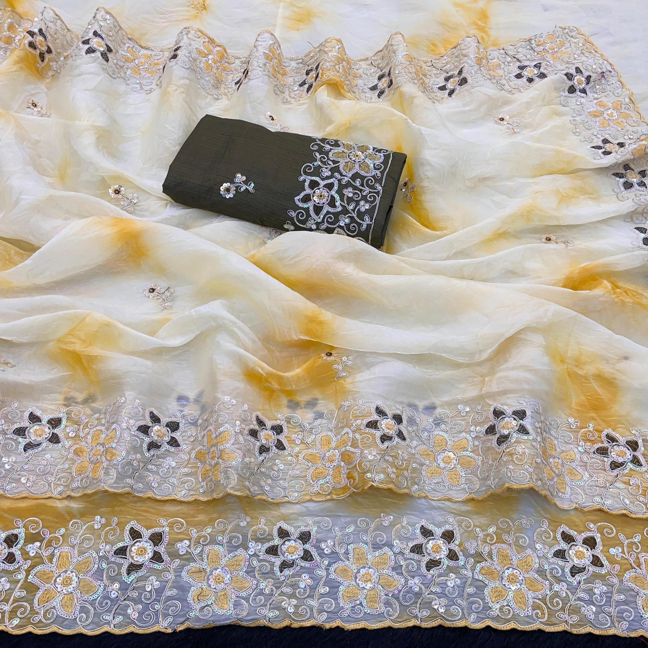 kc 872 gold crush embroidery work traditional saree online 