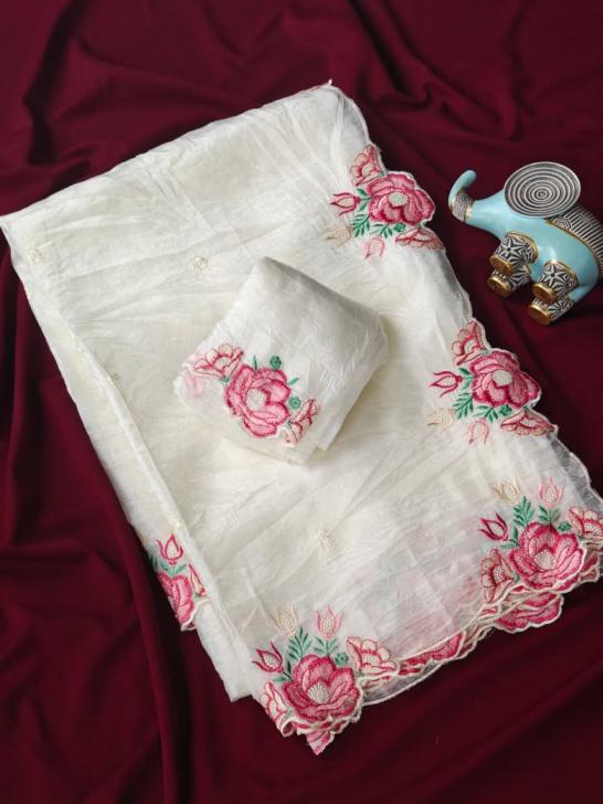 khyati crush silk embroidery work saree for womens 