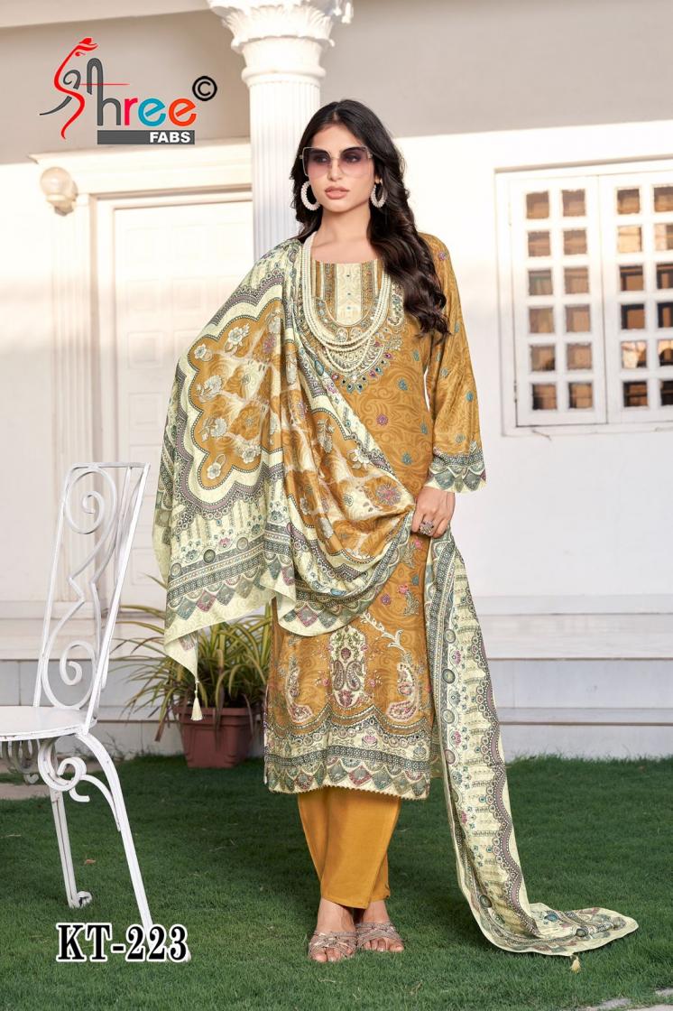 kt 223 by shree fab viscose muslin pakistani dress for womens 