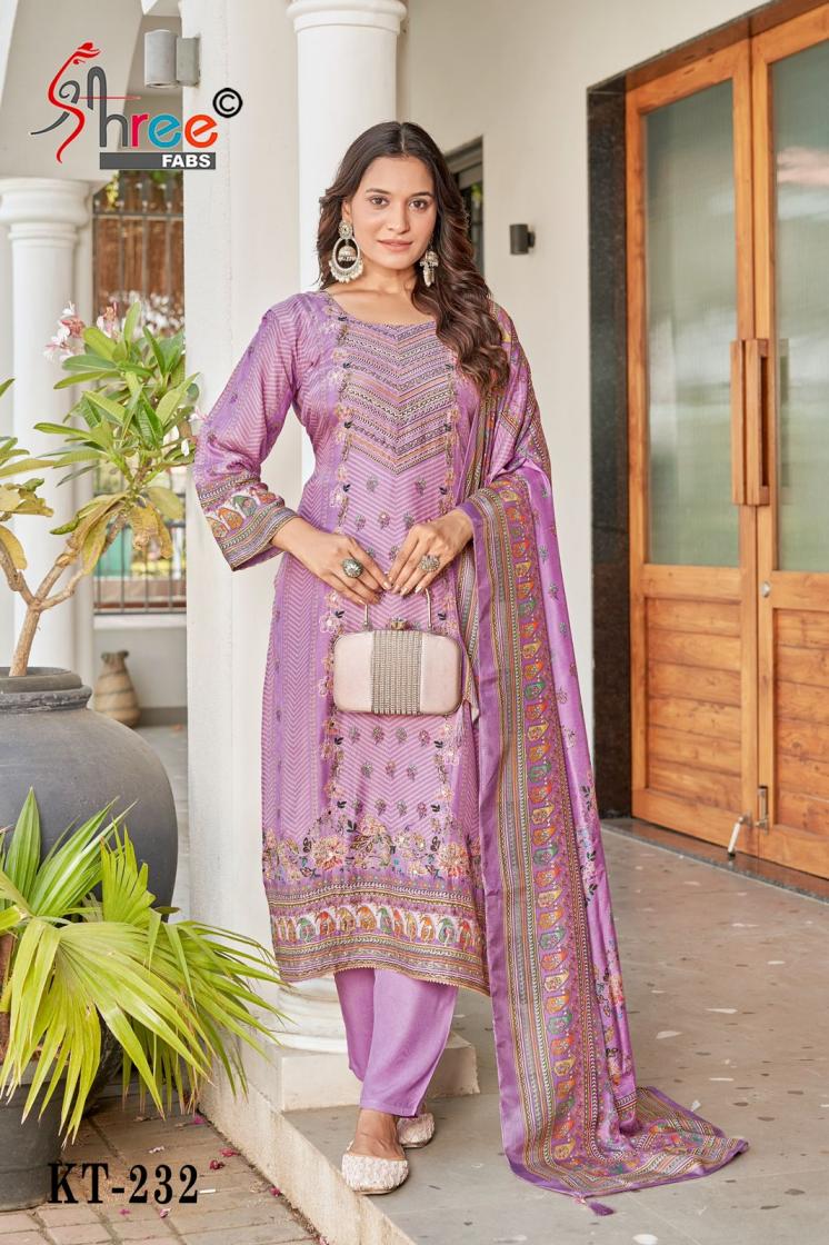 kt 232 by shree fab viscose muslin modern pakistani suit for womens 