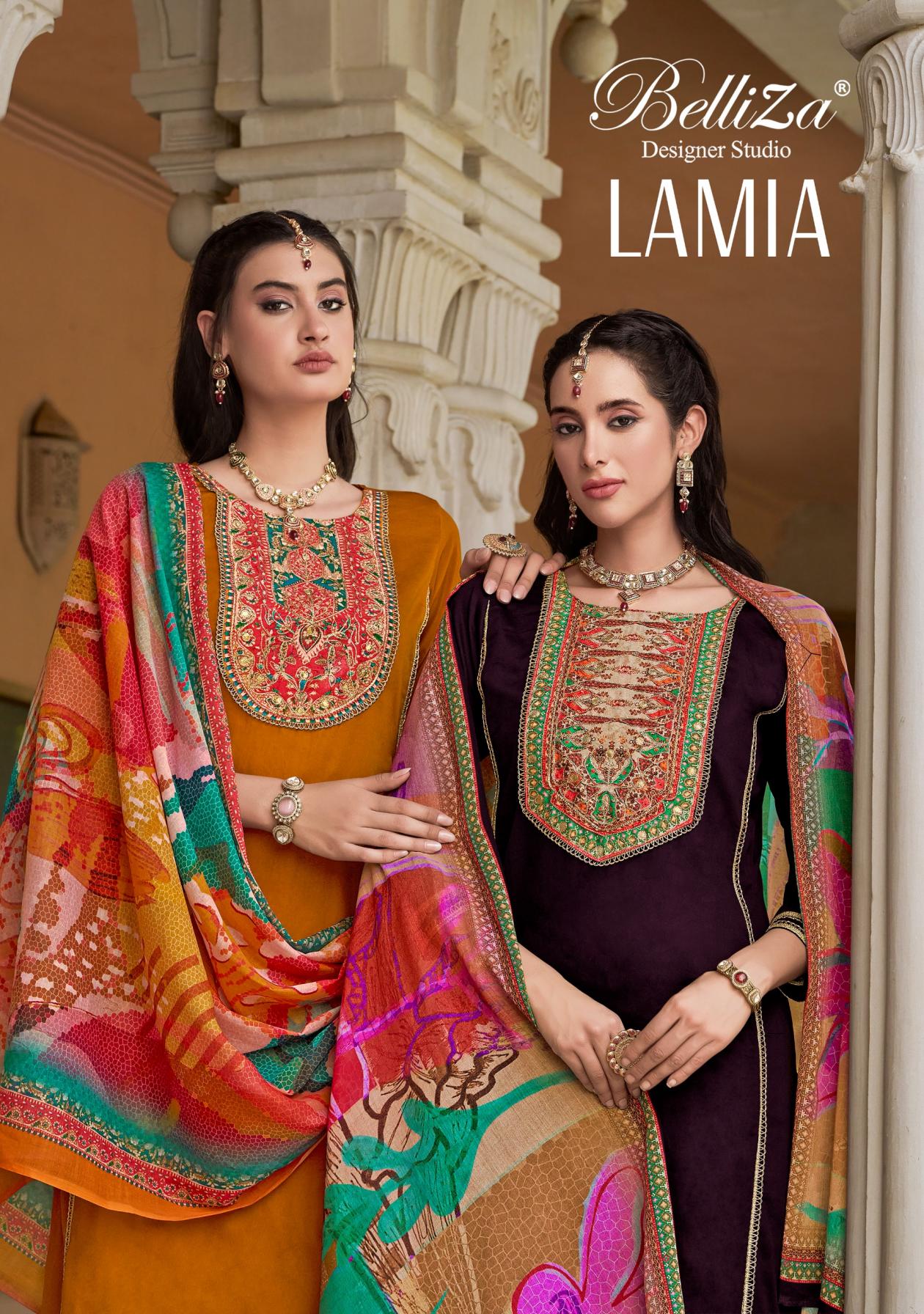 lamia by belliza designer jam readymade plus size pakistani ladies suits  