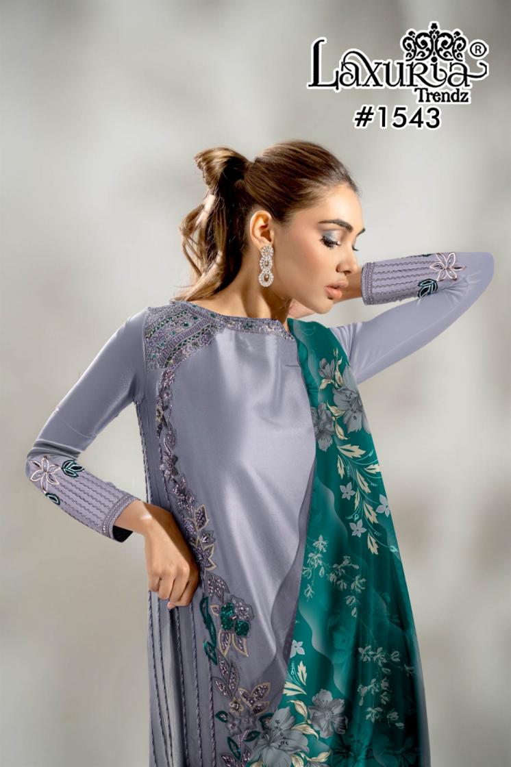 laxuria trendz 1543 viscose silk readymade designer pakistani 3pcs dress