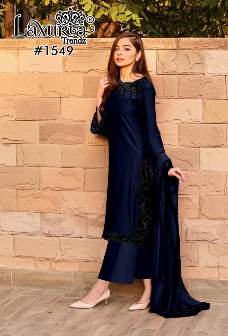 laxuria trendz 1549 georgette readymade stylish pakistani 3pcs dress