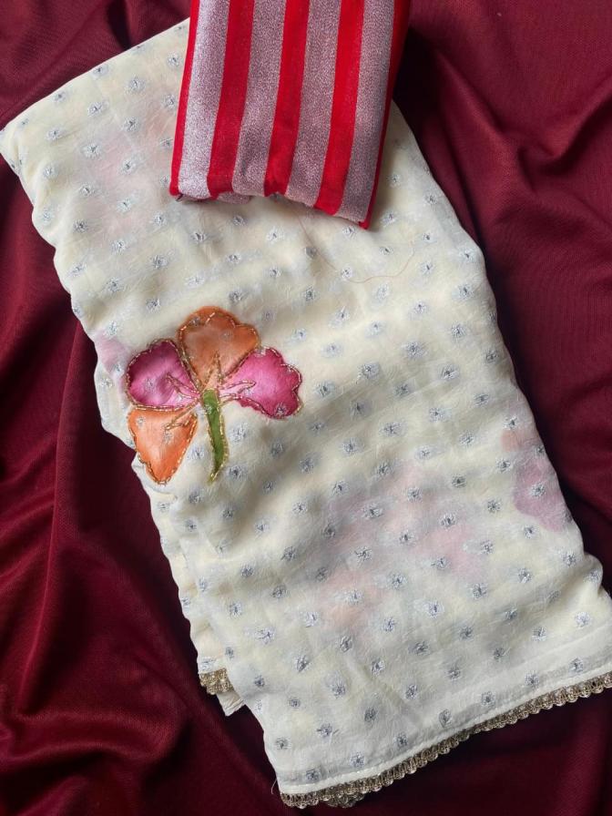 lilly crush beautiful buttis printed saree for womens 