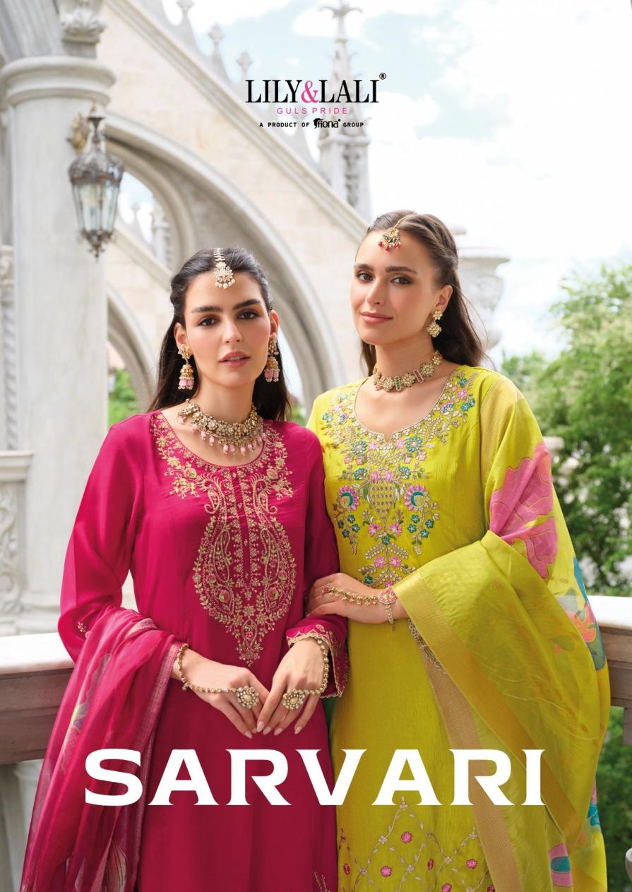 lily & lali sarvari readymade chinon silk exclusive suit for best rate 