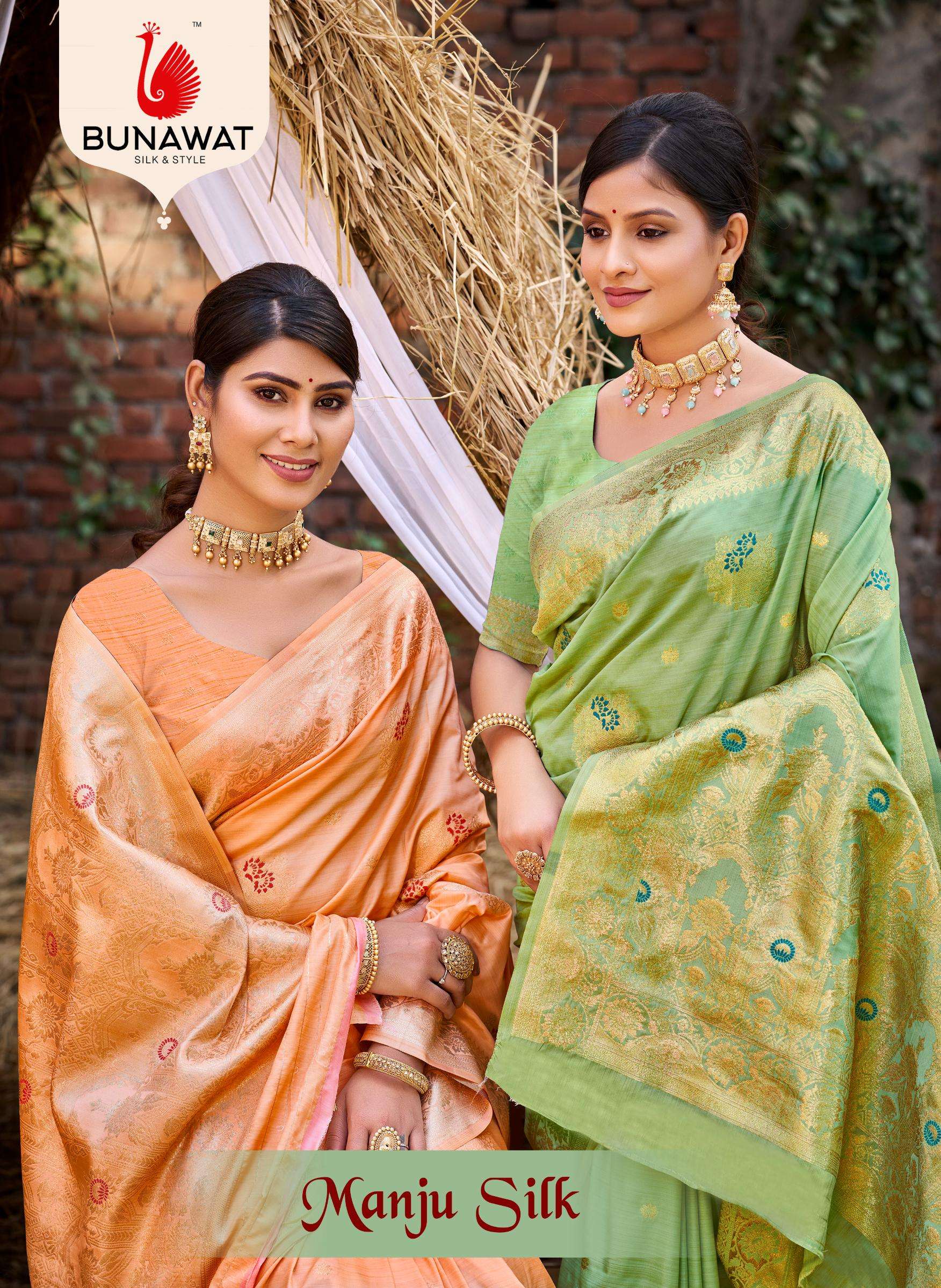Manju Silk By Bunawat New Designer Traditional Wear Silk Sarees Collection