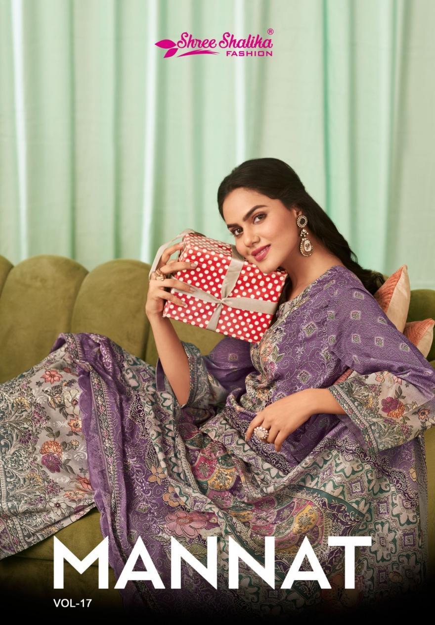 mannat vol 17 by shree shalika fashion cotton lawn pretty look 3pcs dress