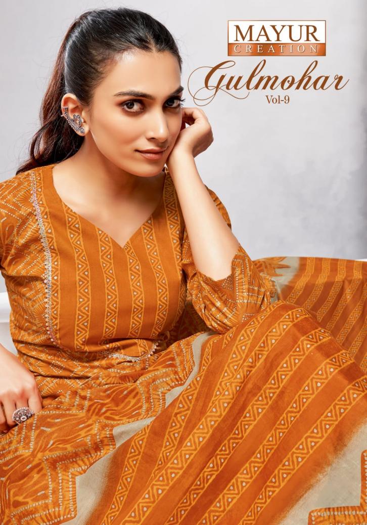 mayur creation gulmohar vol 9 cotton readymade plus size suit for womens 