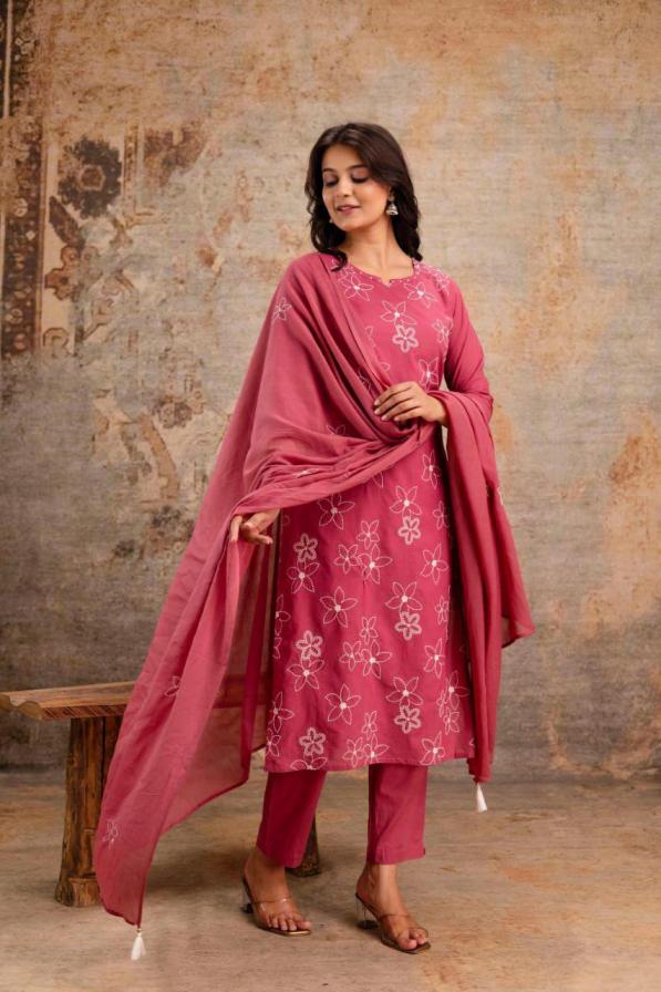 modern cotton hit design full stitch combo dupatta set online 