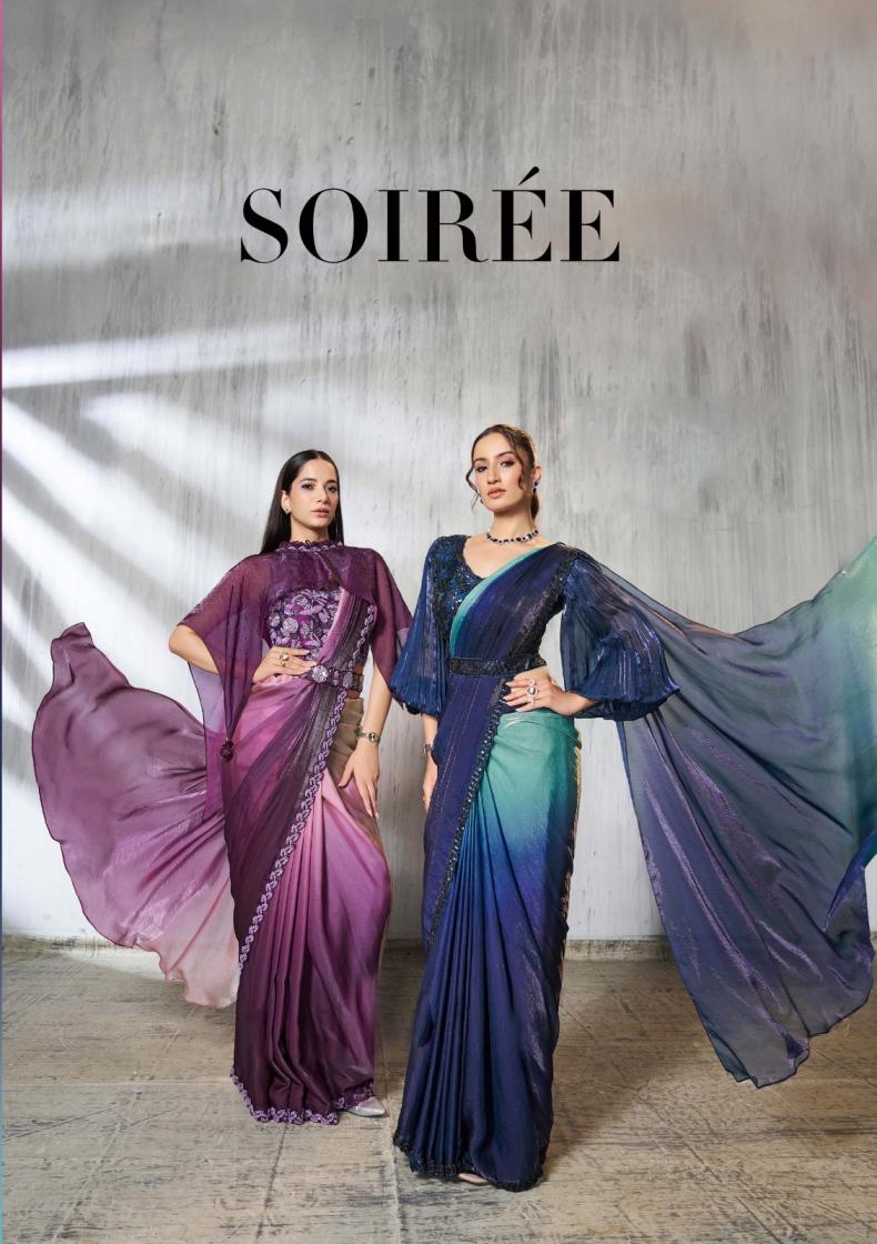 mohmanthan 25600 series soiree by mahotsav two tone satin silk stylish one minute saree 