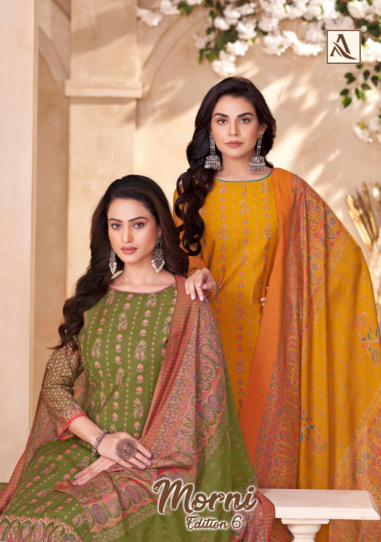 morni vol 6 by alok mudaal discharge print pakistani dress material 