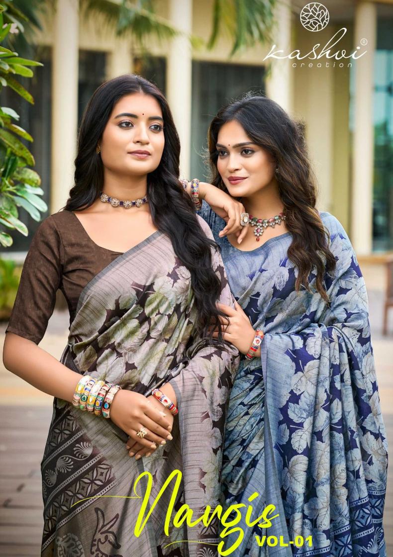 nargis vol 1 by kashvi creation amazing black vichitra sarees 