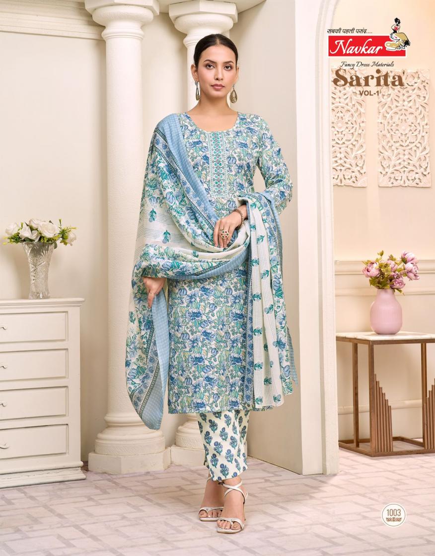 navkar sarita vol 1 malesiyan cotton full stitch good salwar suits online