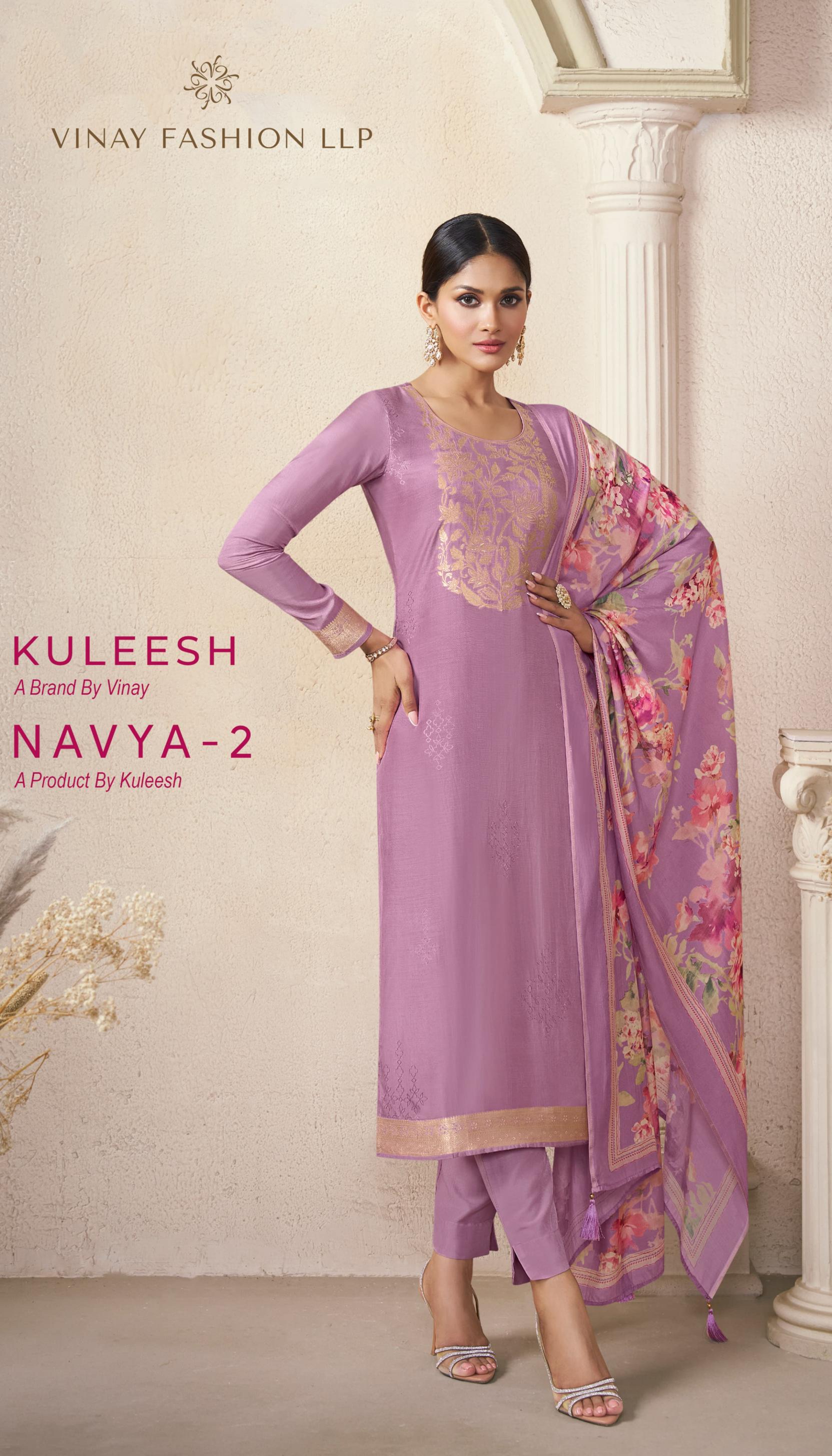 navya vol 2 by vinay kuleesh viscose machlin jacquard attractive dress materials 