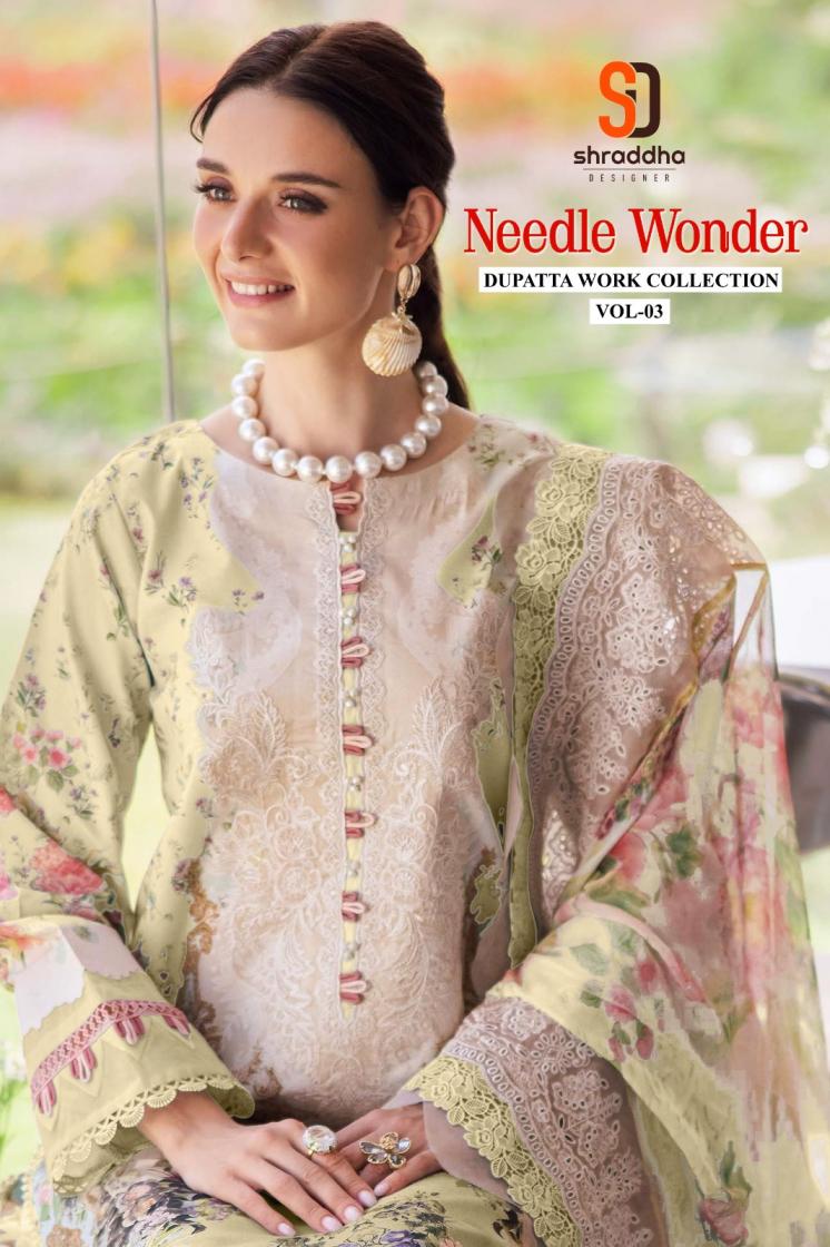 needle wonder vol 3 by shraddha designer cotton pakistani dress materials 