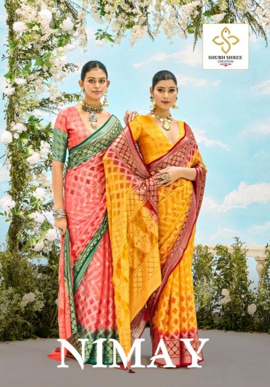 nimay by shubh shree creation unique colour dull moss brasso saree