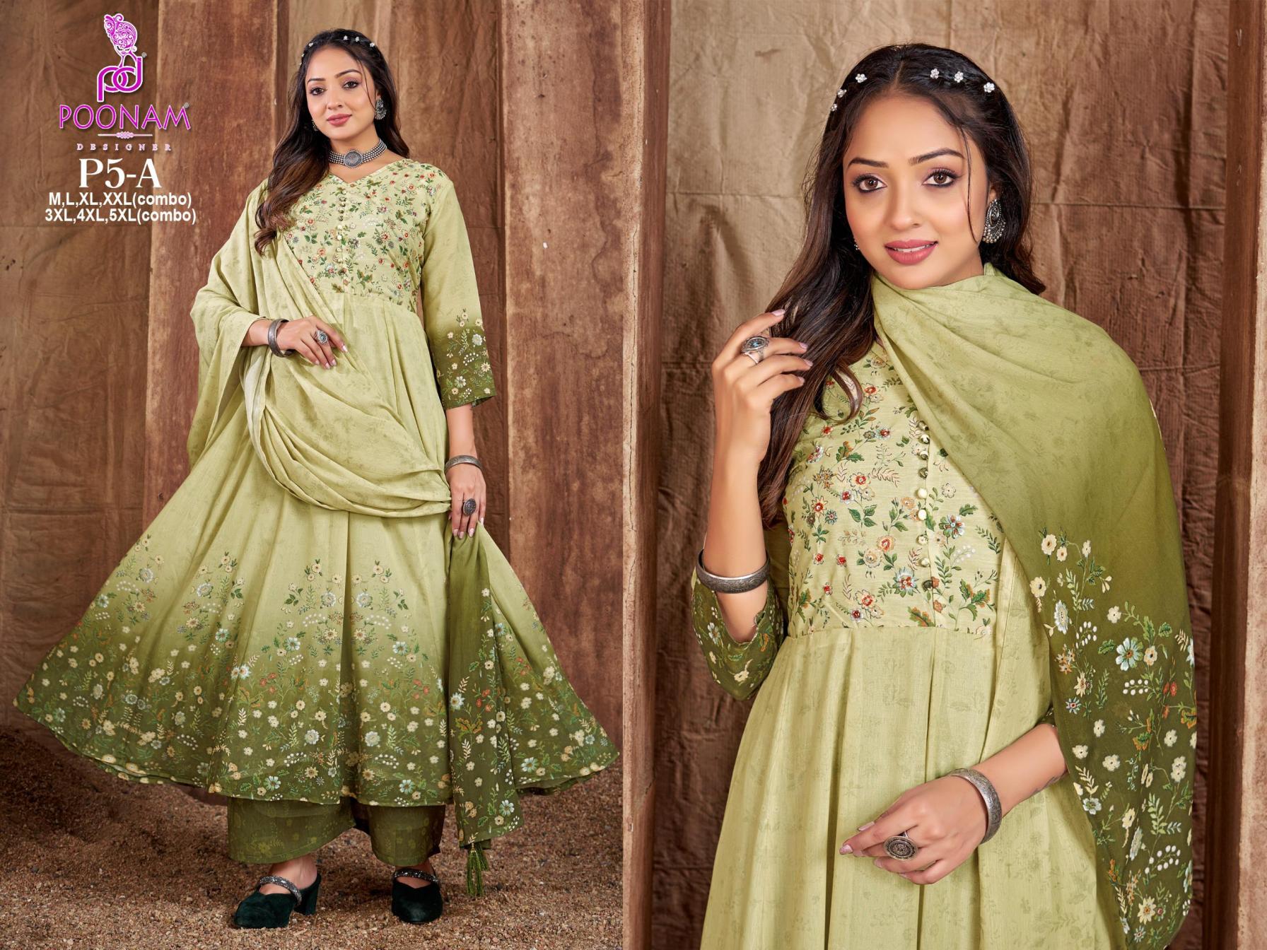 p5 a-h by poonam designer fully stitch modern combo salwar kameez 