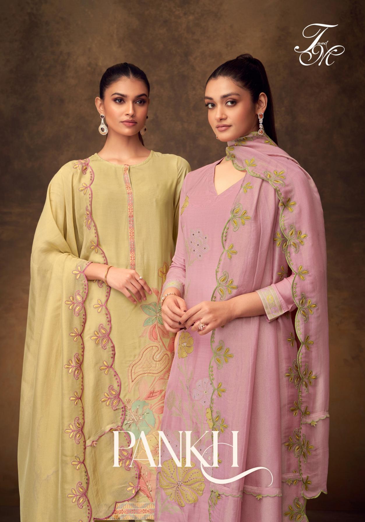 pankh by t&m muslin fancy jacquard hit design dress materials 