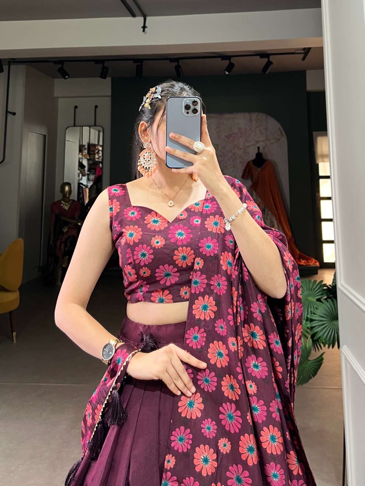 pr suhani lnb1232 tussar silk half saree stitch lehenga unstitch blouse  