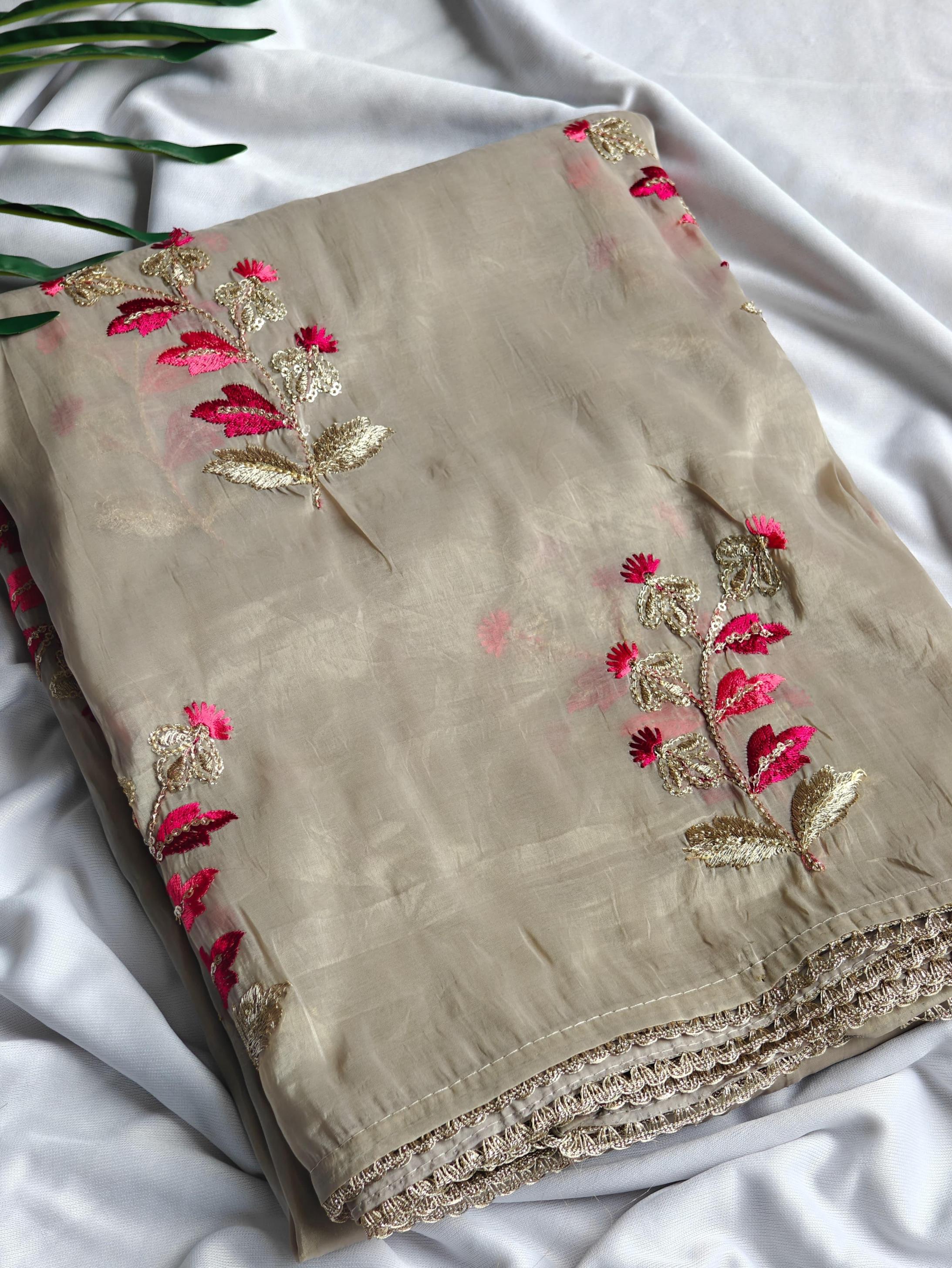 priyanshi silk crushed embroidery work saree for every occasion 