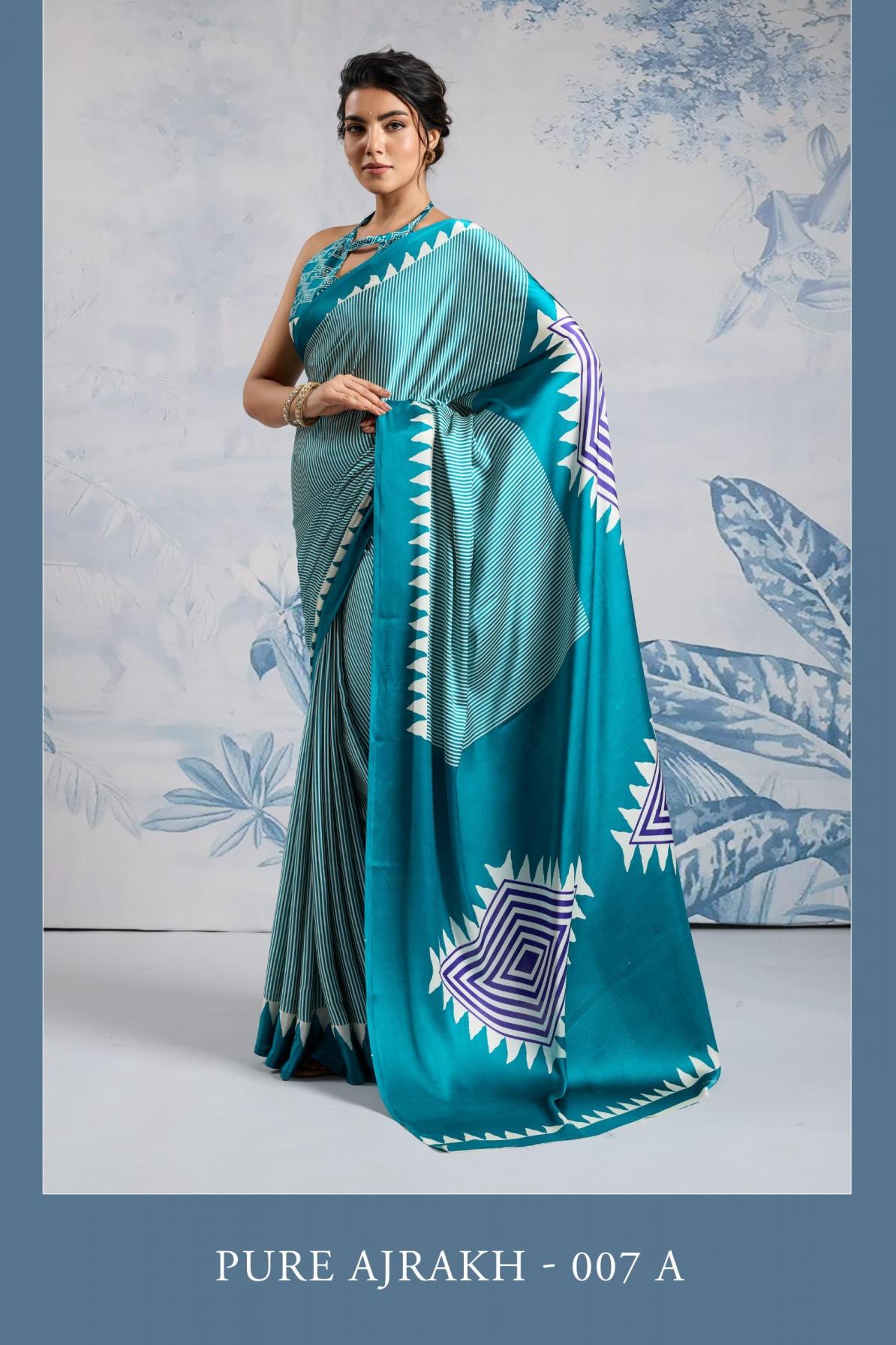 pure ajrakh 007 by rajtex amazing modal satin saree for womens 