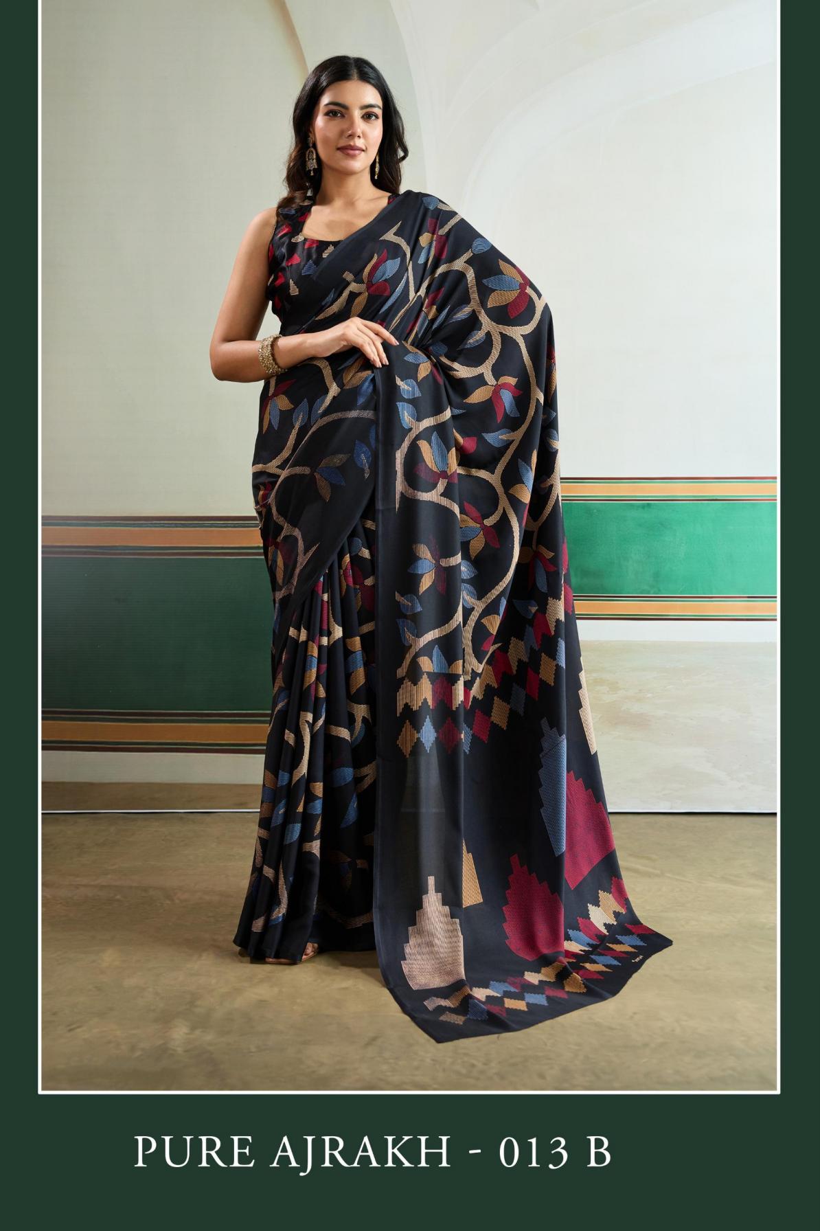 pure ajrakh 013 by rajtex modal satin printed saree for womens 